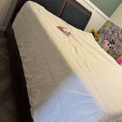 Queen Cherry Wood Bed (sturdy)