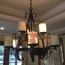 Old World Traditional Black Iron Chandelier