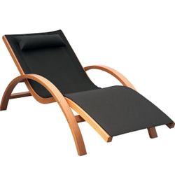 Outdoor chaise Wood Chairs.  Pool Chairs With Pillow 