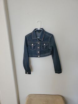 Rico Crop Jean Denim Blue Jacket. Size Small. 