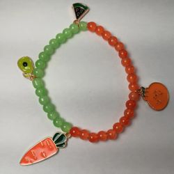 Green And Orange Vegetables Charm Bracelet 