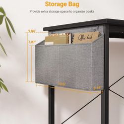 L Shaped Desk, 40" Computer Desk with Reversible Storage Shelves Home Office Corner Desk Study Writing Gaming Table, Pure Black 