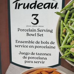 Trudeau 3 Porcelain Serving Bowl Set