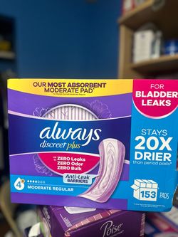 Always Discreet Plus Moderate Regular Pads 153ct