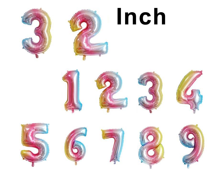 32" Number Multi-color foil balloon