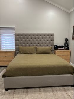 Modern Upholstered King Bed Frame
