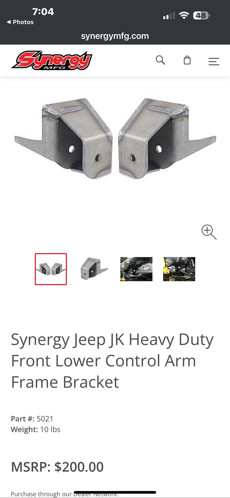 Jeep-JK Front Lower Control Arm frame Brackets