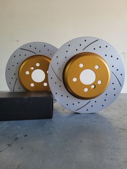 2022 BMW 430i Gran Coupe Front Brake Kit - Drilled Slotted Rotors + Pads