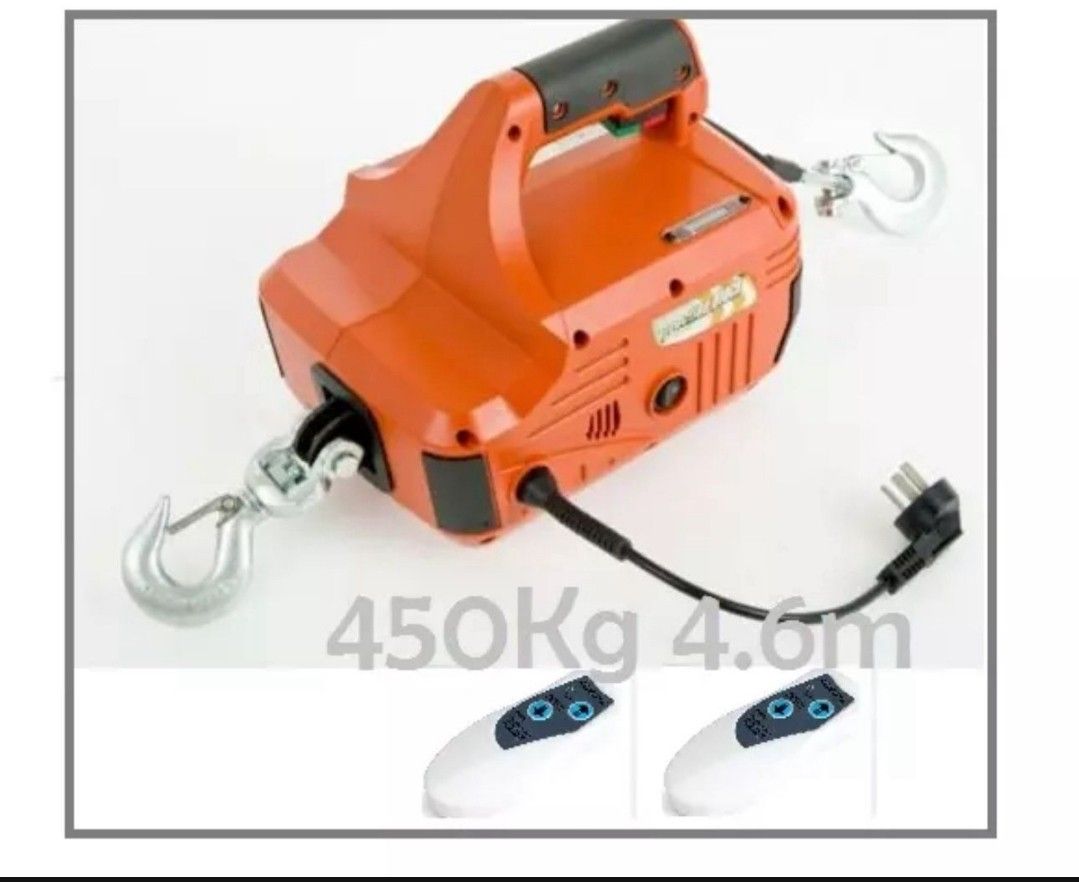 New 450kg 4.6m Traction Block Portable Winch Traction Hoist with 2 Remotes