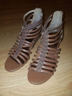 Sexy Gladiator's Brown Wedge Comfy Sandals in size 8 by Cosmopolitan. Mint.