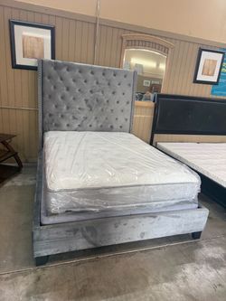 Bed frame queen and mattress