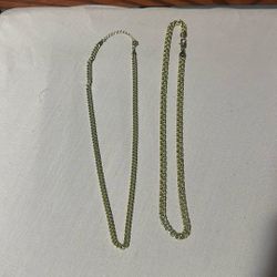 Tow Gold Chains  For Women And Men 24 Inch 