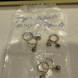 10k Hoop Earrings With Shapes 