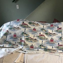 Fabric Cotton with XMas 🎅 Design Lighthouse Bolster Pillow