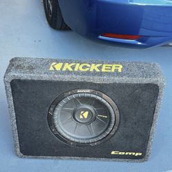 Kicker TCWC104 CompC 10" Subwoofer in Thin Profile Enclosure 4 Ohm