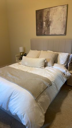 Full sized storage bed with mattress