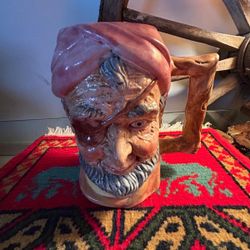 JARRA ANTIGUA DE PORCELANA FILETEADA 