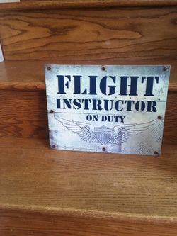 Flight instructor vintage style metal sign