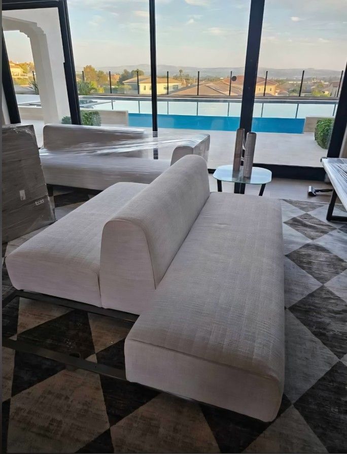 Luxury White Double-Sided Sectional Sofa