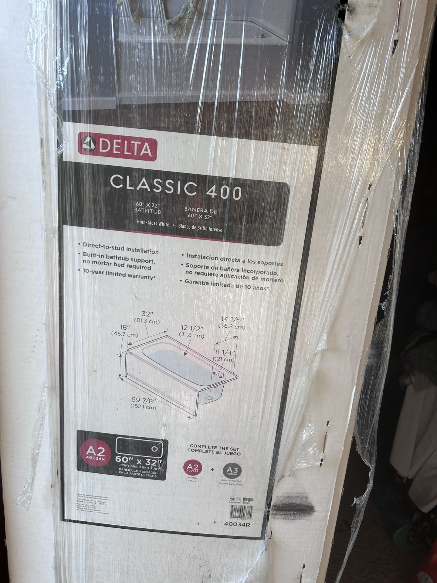 Brand New Delta Bath Tub