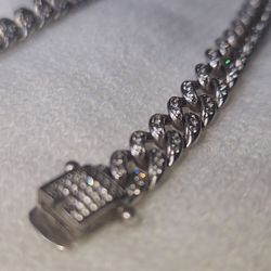 Silver CZ Mens/Womans 8 Inch Bracelet