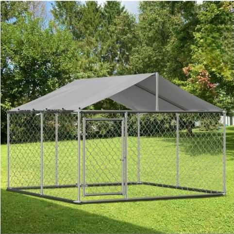 New in box XLarge Dog kennel All Weather Oxford cloth UV water resistant Roof Cover Galvanized XLarge Steel dog Cage Pet Yard 10'x10'x7.5' Fence