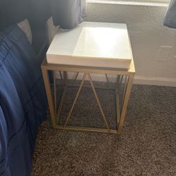 Real White Marble Side table 
