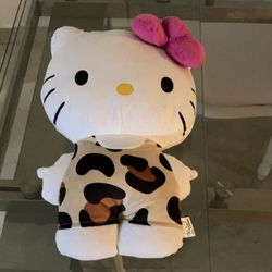 Hello Kitty Plush with Cow Print Pattern