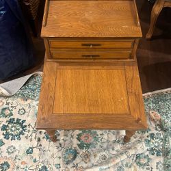 Double Top Table With 2 Shelves 