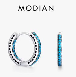 925 Sterling Silver Turquoise Hoop Earrings 