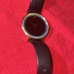 Movado Modern 47 | Museum Dial | Gold-Tone & Black Leather