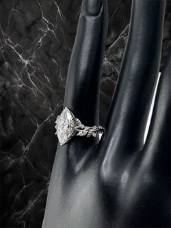 Marquise Diamond Floral Engagement Ring