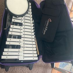 Percussion, Bells, Snare Drum w Stand And Music Stand  And Carrying Case Band