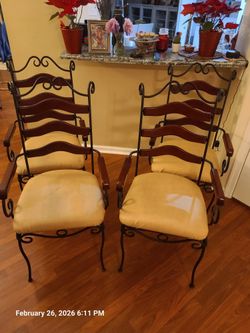 Four Cast Iron Dining Room Chairs