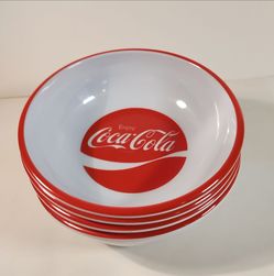 Set of 4 Plastic Coca-Cola Bowls Coke