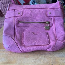 Pink Leather Shoulder Bag