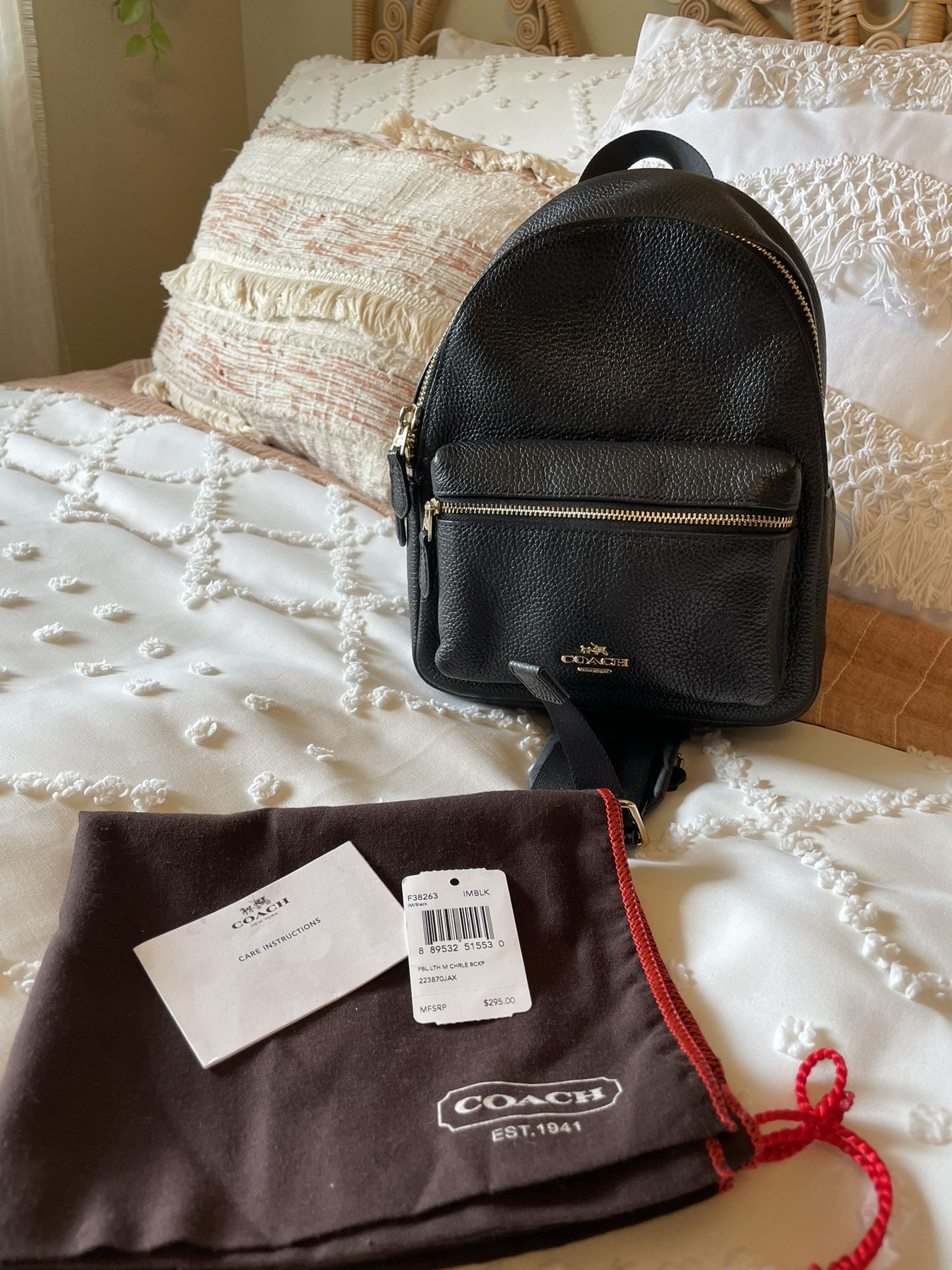 New Coach Black Mini  Backpack-paid $325