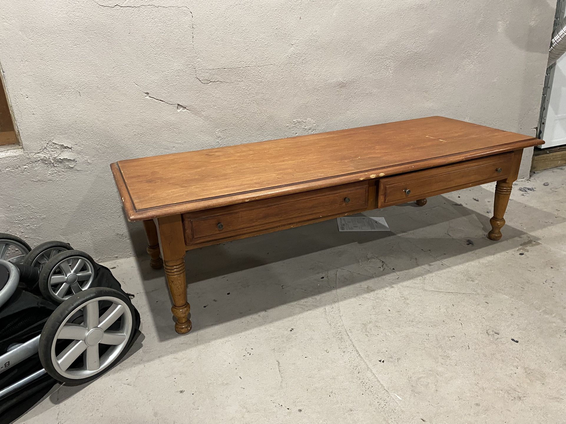 Wood Coffee Table With Drawer Storage