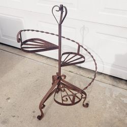 Vintage Wrought Iron Plant Stand 