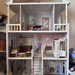 Large Dollhouse With Furniture