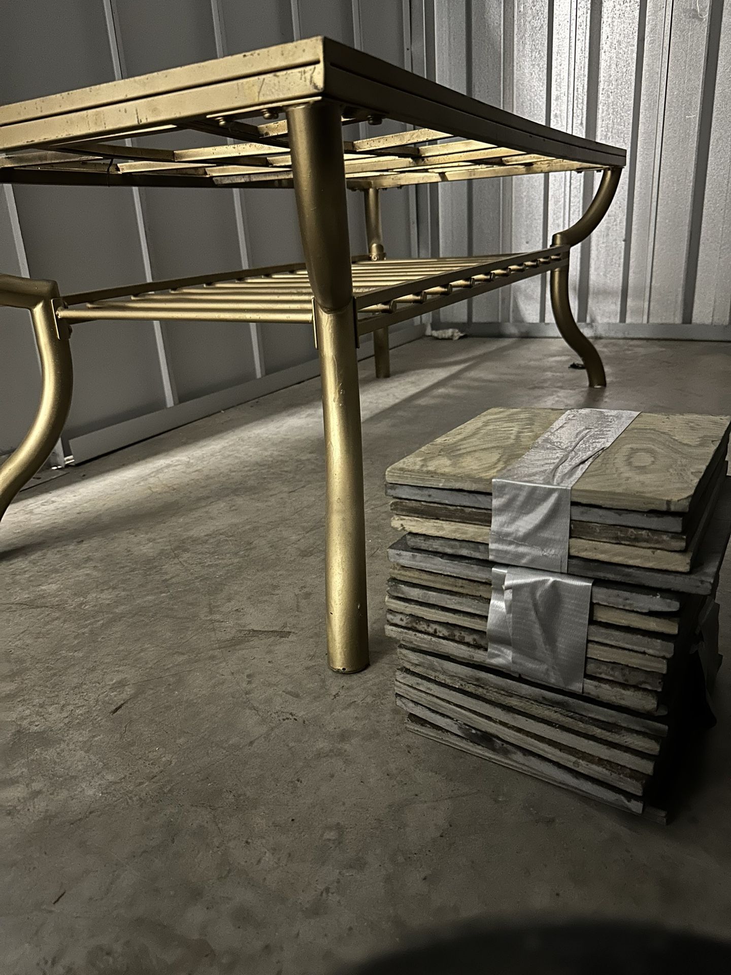 Golden Center Table With Tiles