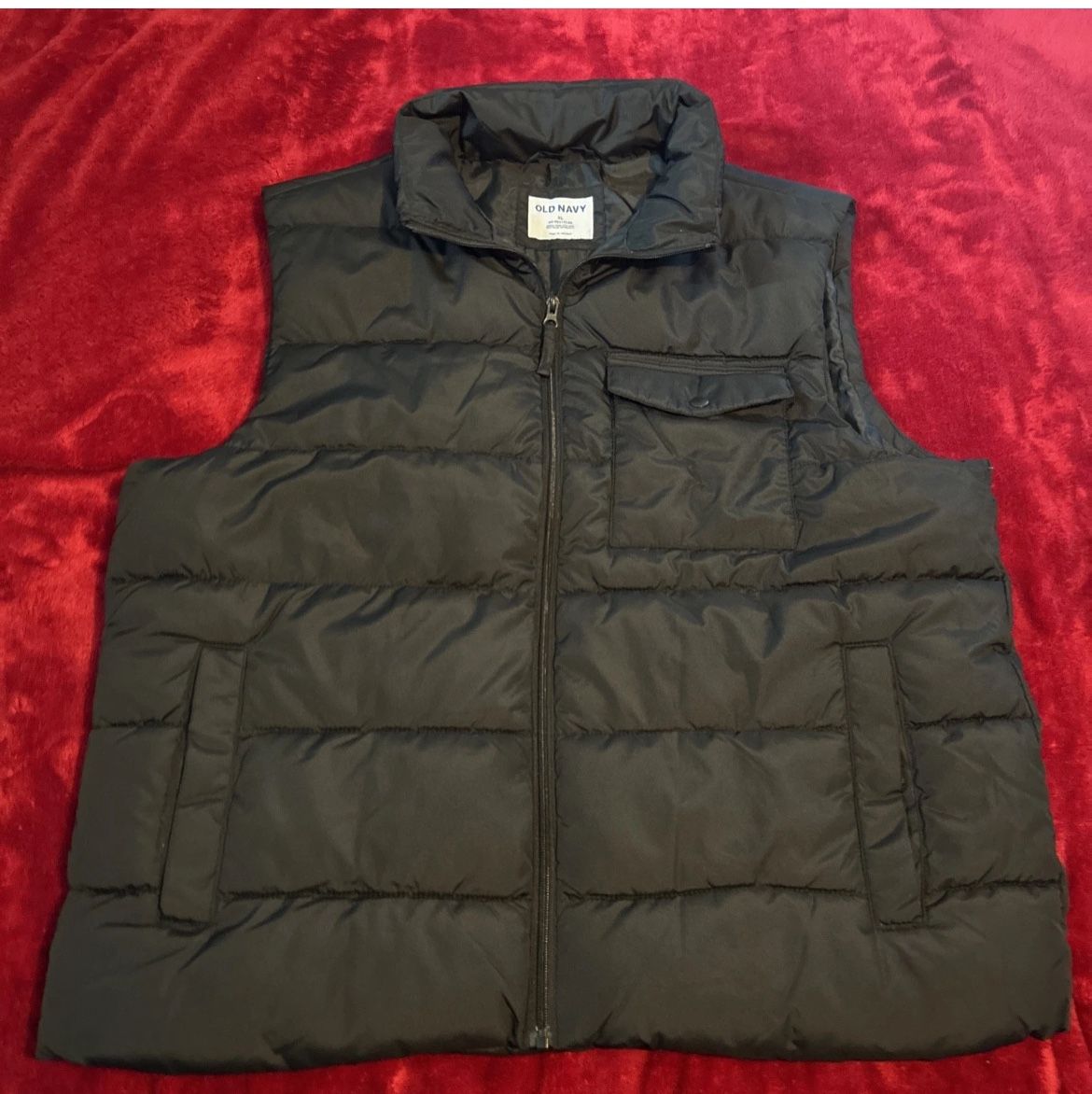 Old Navy Vest Black Puffer Mens Size XL