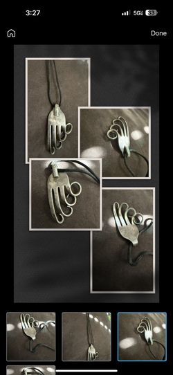 90s Vintage Handcrafted Bent Silverweare Cutlery Fork Recycled Upcycled Necklace Pendant from UK