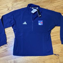Adidas Women’s New York Rangers ¼-Zip Fleece Pullover Navy Blue Sz S New!!