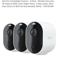 3 Arlo Pro 4 Spotlight Cameras