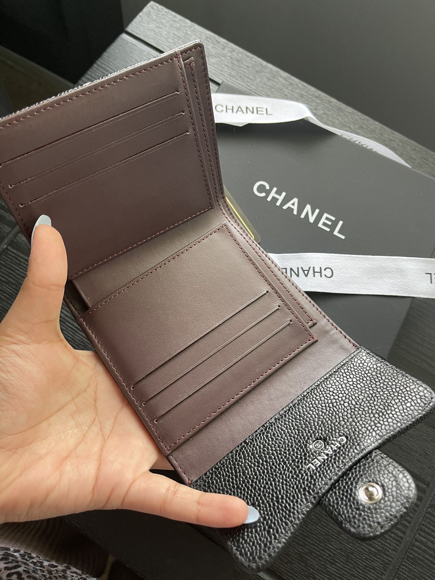 Authentic Chanel Black Calfskin Leather CC Logo Bifold Long Wallet for Sale  in Ewa Beach, HI - OfferUp