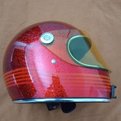 Biltwell Gringo S full-face motorcycle helmet in the "Spectrum Wine Red MegaFlake
