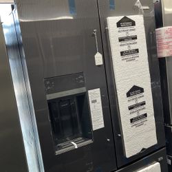 New Scratch And Dent Frigidaire 27 Cu Ft Black Stainless Steel French Door Fridge. 1 Year Warranty 