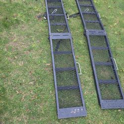 Haul-Master 800lb. Capacity 11 in X 80-1/4 in. Center-fold steel single ramp (Qty of 2)