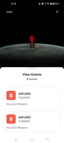 Kanye West Tickets State Farm Stadium Floor Seats/General Admission Glendale, Arizona